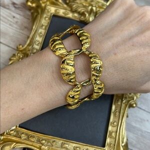 Vintage Anne Klein Chunky Gold Link Bracelet